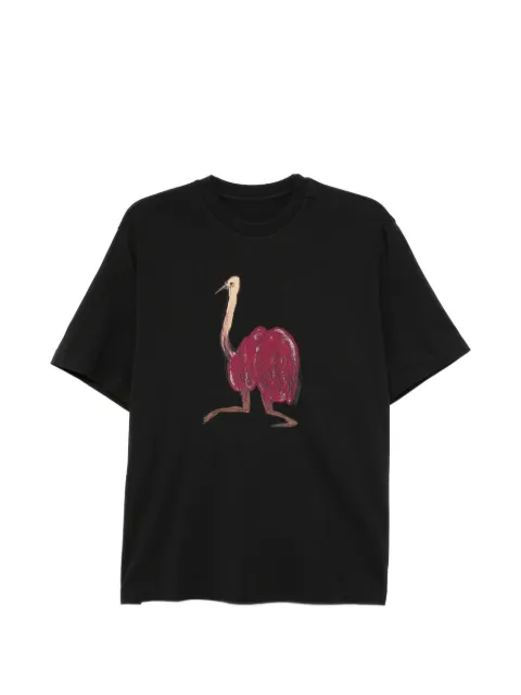 JNBY ostrich-print T-shirt Black 5Q5115170