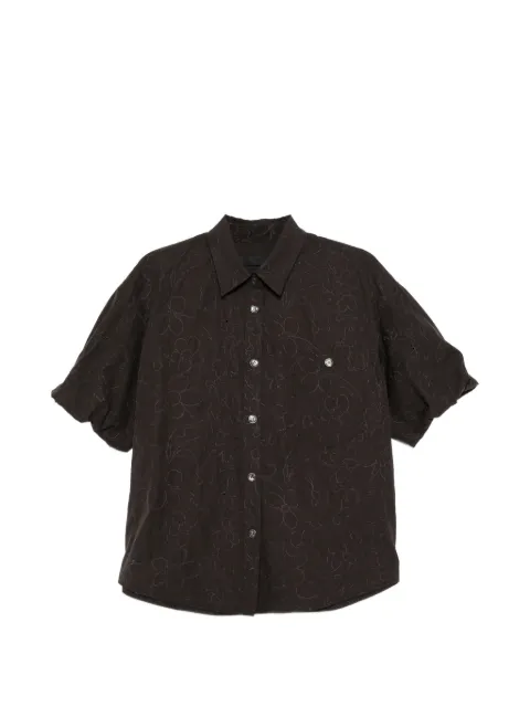 JNBY floral-embroidered puff-sleeve blouse Brown 5Q5211500