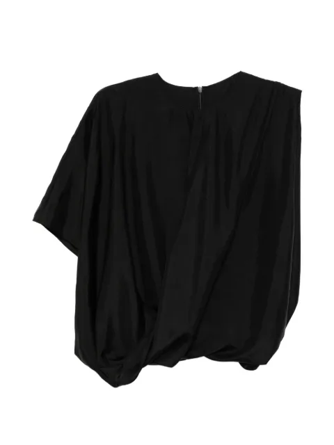 LESS asymmetric-sleeve gathered top Black 2Q6215210