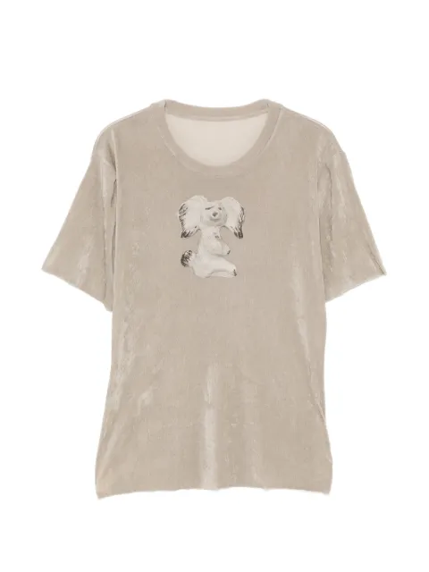 JNBY flocked graphic-print T-shirt Neutrals 5Q4111880
