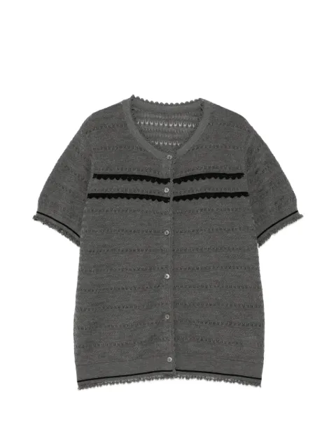 JNBY pointelle-knit scalloped blouse Grey 5Q5312720