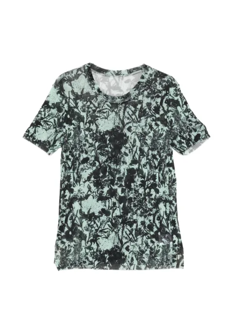JNBY floral-print mesh T-shirt Green 5Q5110420