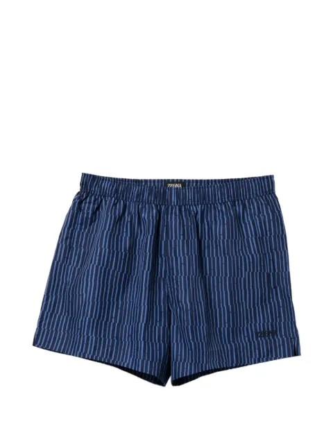 Zegna striped swim shorts Blue N7B542430