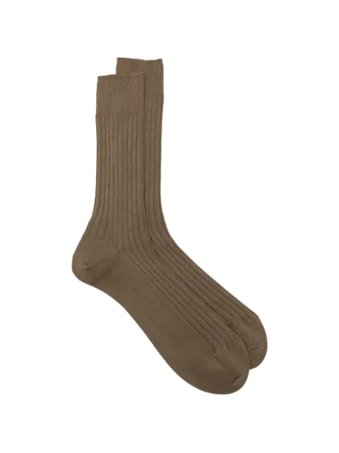 Zegna logo-print mid-calf socks Neutrals N5V406850