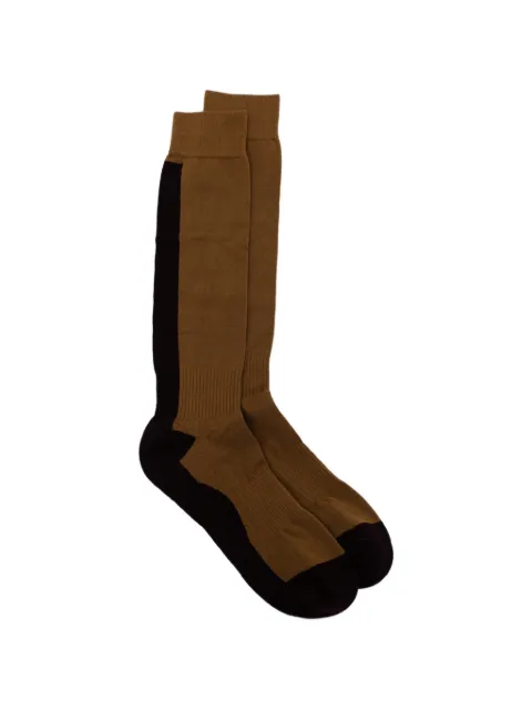 Zegna logo-print colour-block socks Brown N5V106970
