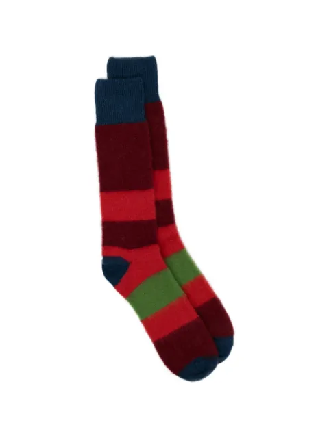 Zegna rainbow-striped mid-calf socks Red N5V406070