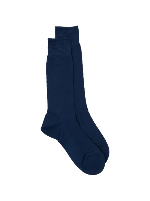 Zegna textured mid-calf socks Blue N5V406510