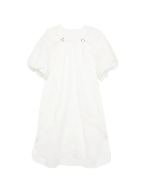 JNBY V-neck balloon sleeve dress White 5Q4G11080