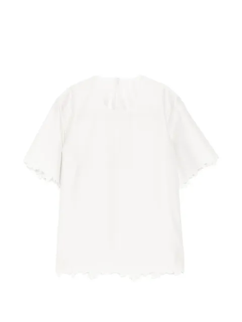 JNBY scalloped-edge short-sleeve top White 5Q5214600