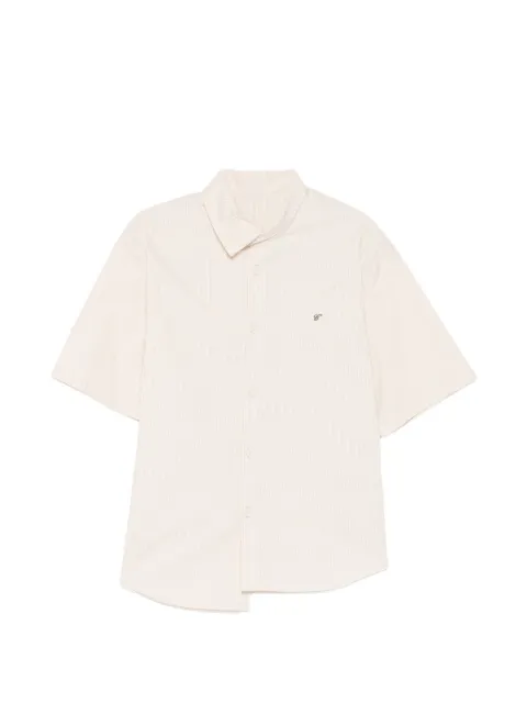 CROQUIS embroidered logo pinstripe shirt Neutrals 9Q5212340