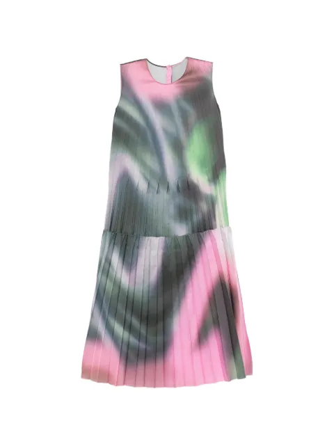 JNBY graphic-print pleated dress Green 5Q5G10430