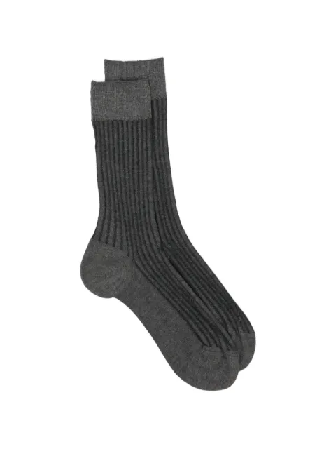 Zegna ribbed mid-calf socks Grey N5V40653