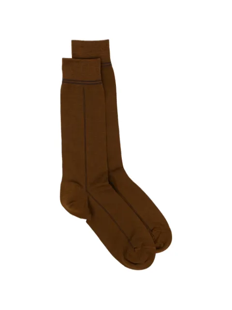 Zegna ribbed-cuff socks Brown N5V407200