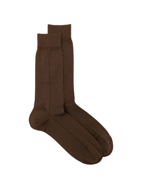 Zegna tonal-stitching socks Brown N5V407430