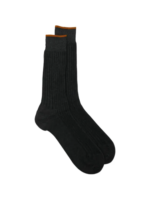 Zegna logo-print mid-calf socks Grey N5V406140