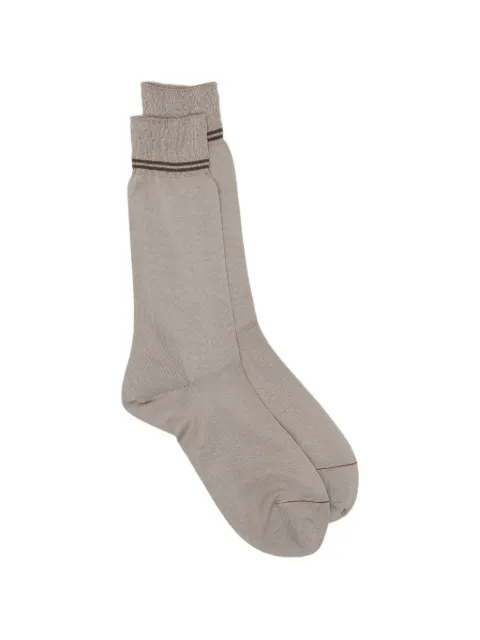 Zegna stripe-detail ribbed-cuff socks Neutrals N5V407330