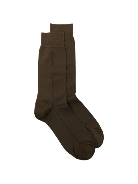 Zegna tonal-stitching socks Brown N5V406800