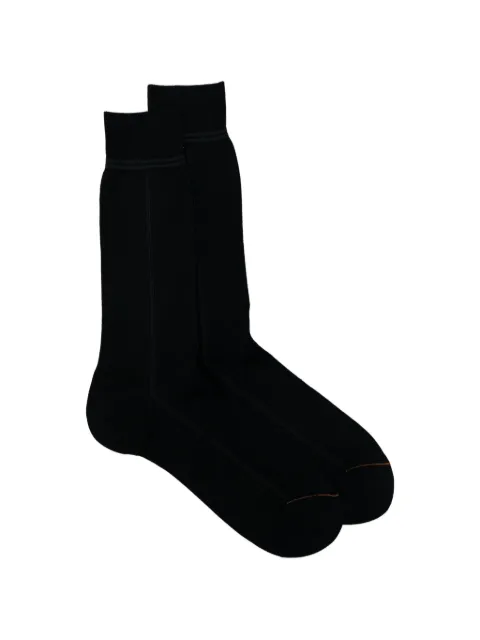 Zegna ribbed-knit striped-trim socks Black N5V407430