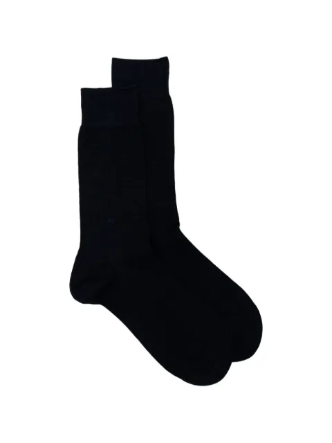 Zegna logo-print mid-calf socks Blue N5V403760