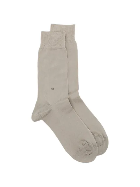 Zegna logo-print mid-calf socks Neutrals N5V402810