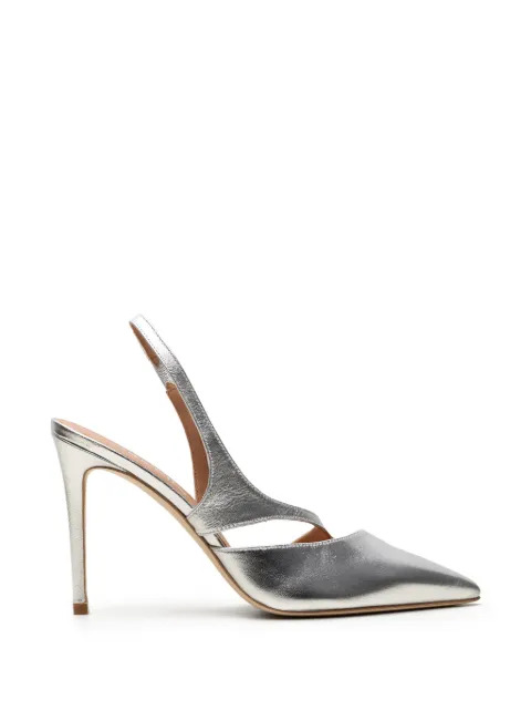 CHUCKIES metallic-finish slingback pumps Silver L175