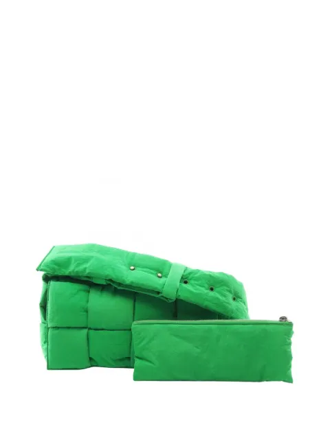 Bottega Veneta Pre-Owned 2012-2026 Nylon Intrecciato Padded Tech Cassette crossbody bag Green 0TOT60K3U98Z4S27