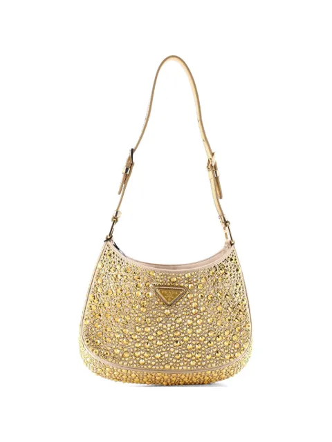 Prada Pre-Owned Cleo Shoulder Bag Crystal Embellished Satin Small crossbody bag Gold RNT56EK0B7YK3B7S