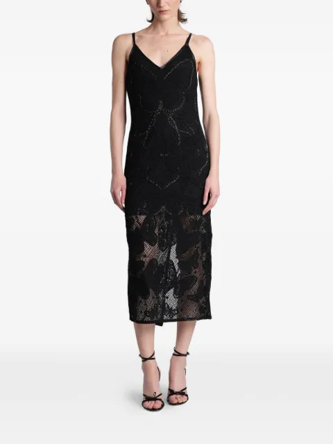 Blumarine embellished lace midi dress Black 4A423A