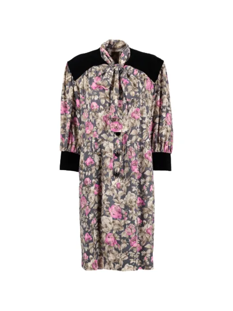 Saint Laurent Pre-Owned floral velvet panel dress Multicolour WCV1511249