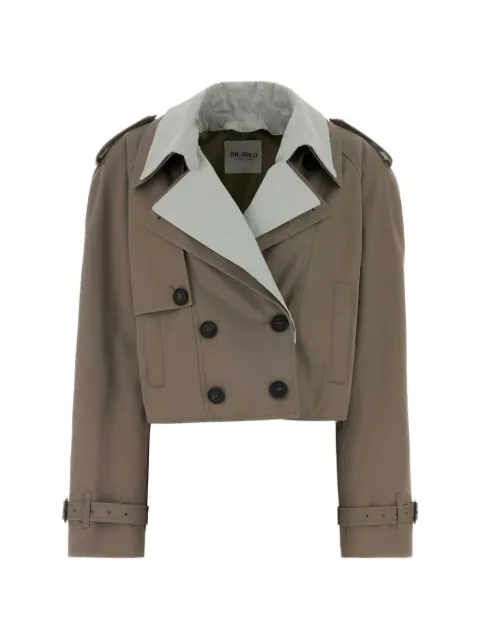 The Attico gabardine cropped trench coat Brown 260WCB00111PLC003AA