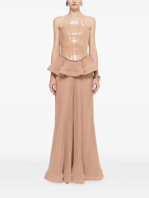 NISSA pleated palazzo pants Neutrals RPS16679