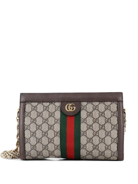 Gucci Pre-Owned Ophidia Chain Shoulder Bag GG Coated Canvas Small crossbody bag Brown 1NGID8UDN2MDUN1E
