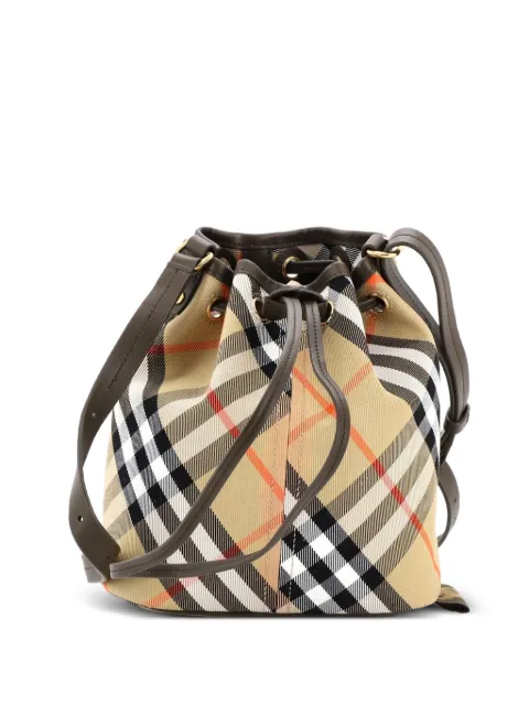 Burberry Pre-Owned Wristlet Vintage Check Canvas Mini bucket bag Brown Q6QLIJDAK5S4XV1Z