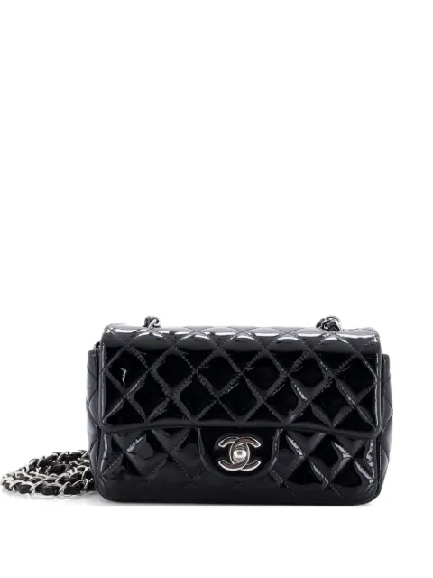 CHANEL Pre-Owned Classic Single Flap Bag Quilted Patent Mini crossbody bag Black BWBTVW77NDKQADBE