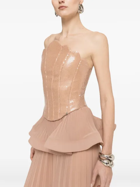 NISSA sequined corset top Neutrals RTOPS16678