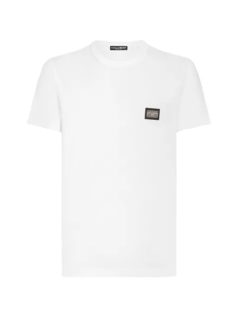 Dolce & Gabbana cotton T-shirt with branded tag White G8PT1TG7P1B