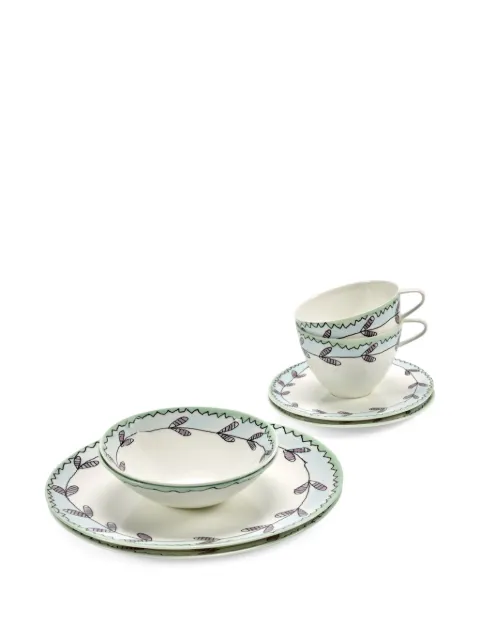 Serax leaf-print tableware set (6 pieces) Neutrals B9924020