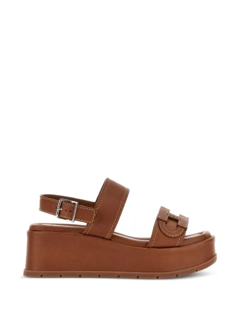 Hogan buckle leather sandals Brown HXW7030GC30KXT