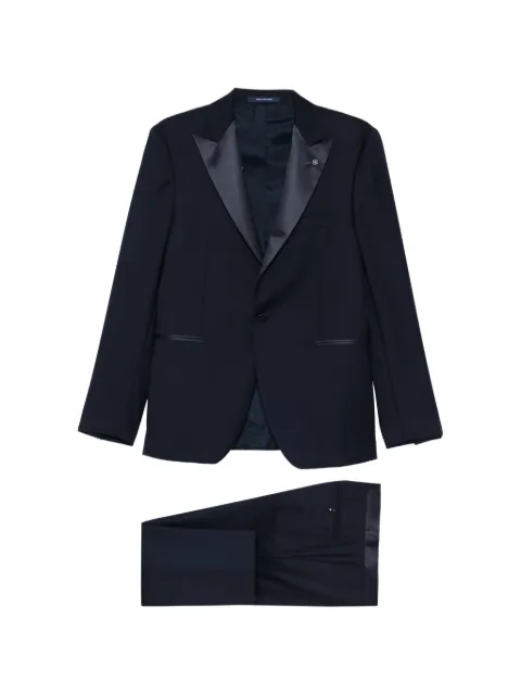 Tagliatore peaked-lapel virgin wool suit Blue SFBR15A01070001UPER029I5714