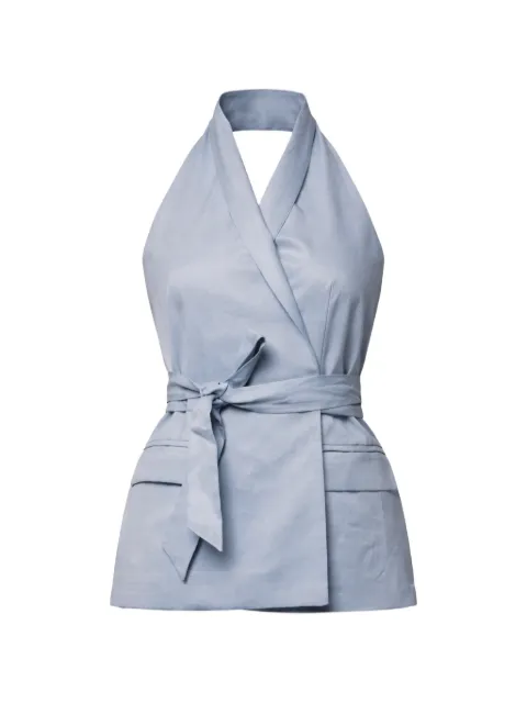 kaos halterneck belted vest Blue SP1CO017