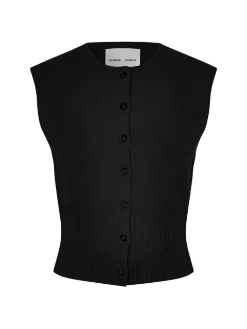 SAMSOE SAMSOE buttoned crew-neck waistcoat Black F26100148