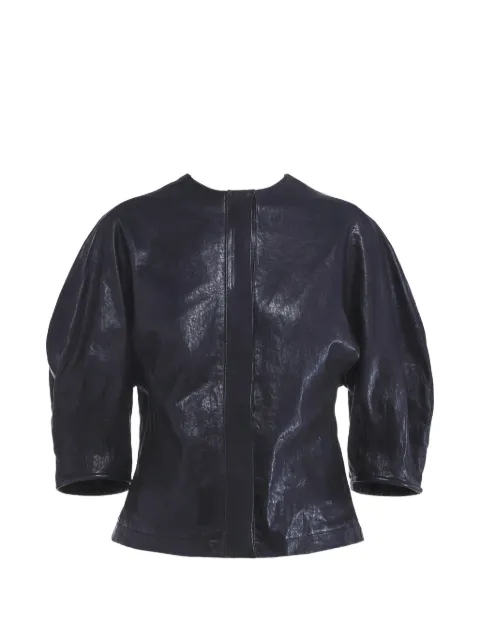 Liviana Conti Delphine leather blouse Blue F5WX20