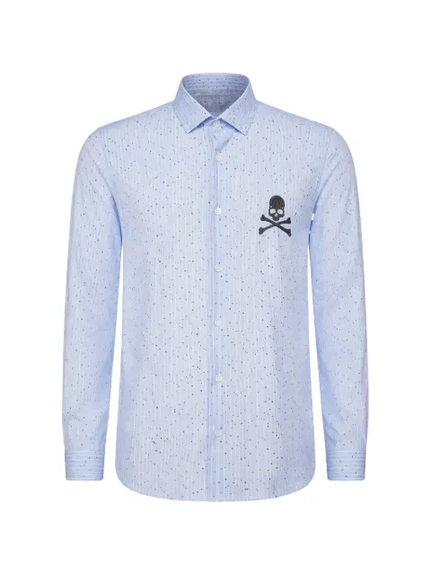 Philipp Plein stripe-pattern shirt Blue SACCMRP1921PTE003N