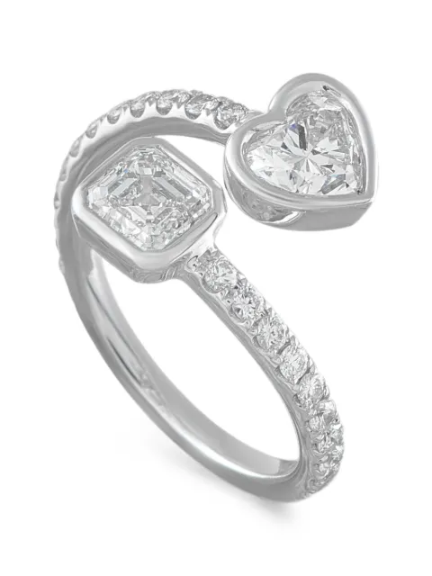 LB Exclusive diamond-embellished bypass ring Silver ALR19079