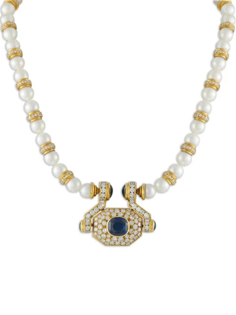 LB Exclusive diamond and sapphire statement necklace Gold MF37031726