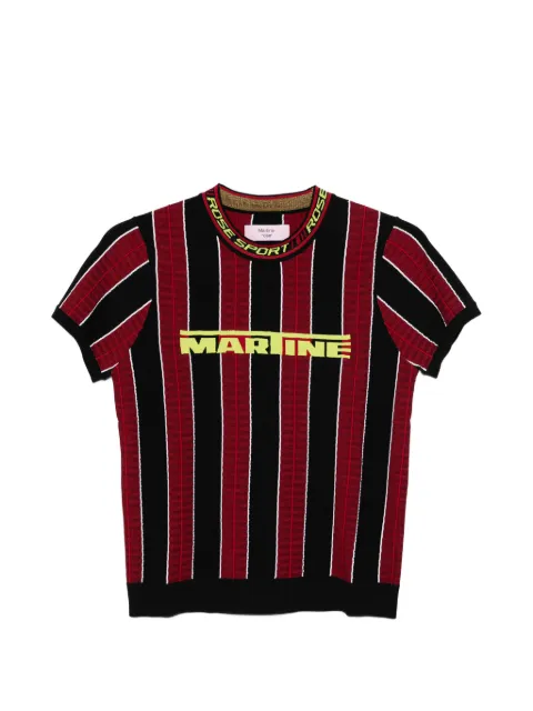 Martine Rose striped logo T-shirt Black 959YA12120