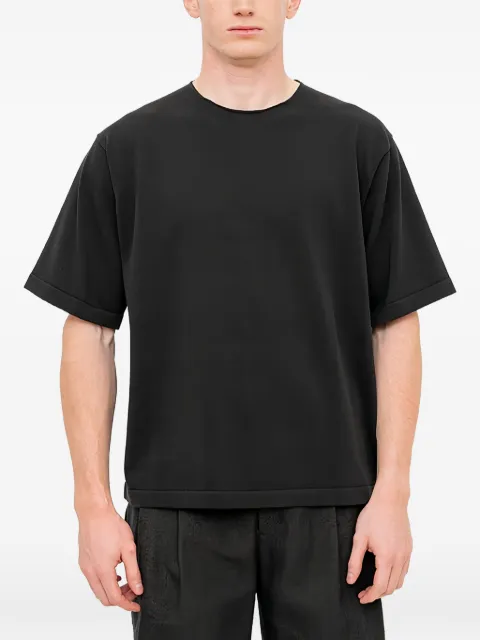Devoa print knit T-shirt Black KTSISAC