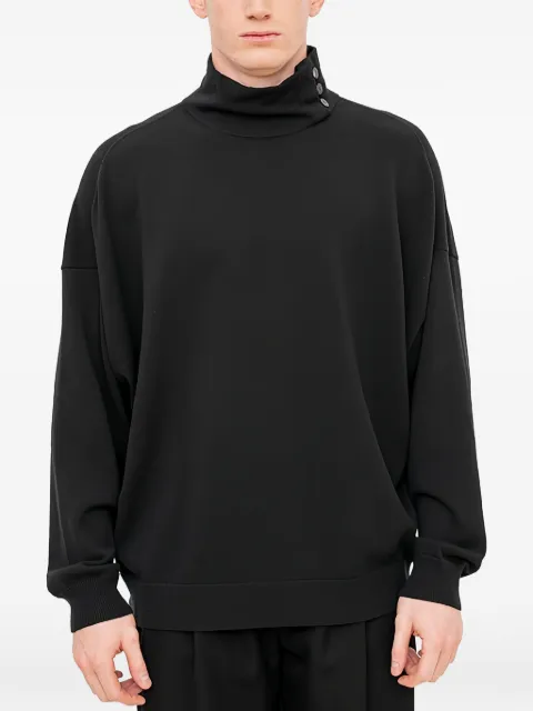 Devoa buttoned high-neck sweater Black KTSBPSH