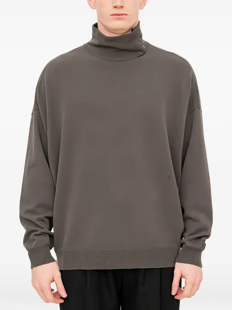 Devoa buttoned high-neck sweater Grey KTSBPSH