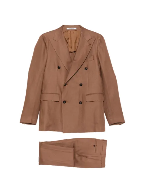 Tagliatore double-breasted peaked-lapel suit Brown 2SVS20B11PE340021650COGNAC